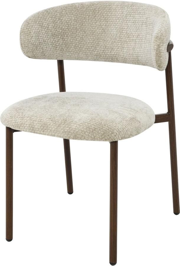 Usuals Kiara Eetkamerstoel Stof Beige Zithoogte 48cm x Zitbreedte 50cm Vintage