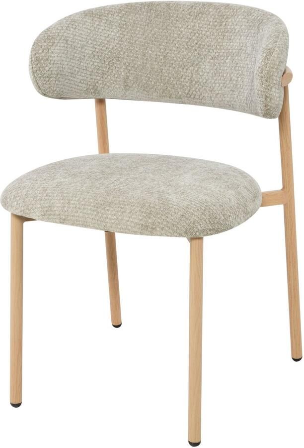 Usuals Kiara Eetkamerstoel Stof Beige Zithoogte 48cm x Zitbreedte 50cm Vintage