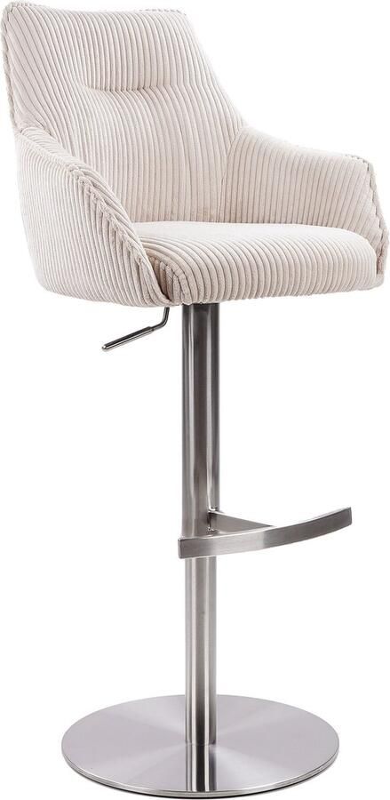 Usuals Nila Barkruk Ribstof Beige Zithoogte 65cm x Zitbreedte 36cm Vintage Barstoel