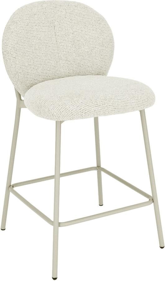 Usuals Ruby Barstoel Stof Beige Zithoogte 65cm x Zitbreedte 45cm Vintage Barstoel