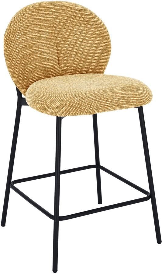 Usuals Ruby Barstoel Stof Geel Zithoogte 65cm x Zitbreedte 45cm Vintage Barstoel