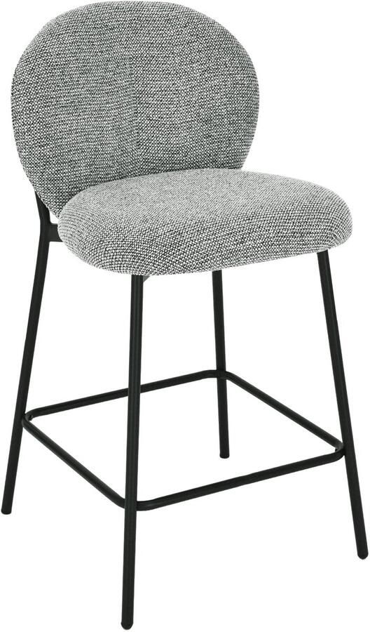 Usuals Ruby Barstoel Stof Grijs Zithoogte 65cm x Zitbreedte 45cm Vintage Barstoel