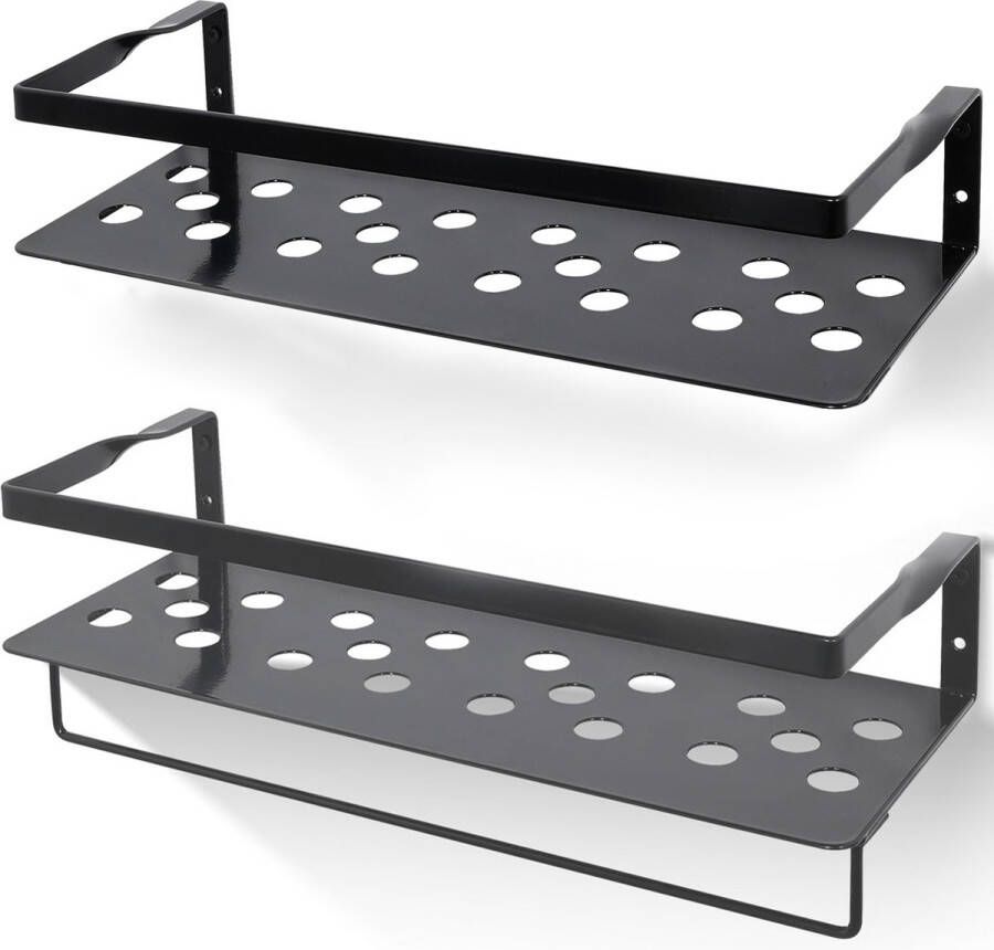 Uten Wandplank Muurplank Planchet Wandrekje Wandplankje Wandrek Zwevend Industrieel Metaal Grijs 2 Planken L 41 (2 Kleuren) - Foto 2