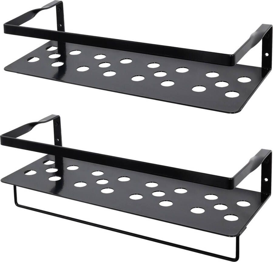 Uten Wandplank Muurplank Planchet Wandrekje Wandplankje Wandrek Zwevend Industrieel Metaal Zwart 2 Planken L 41 (2 Kleuren)