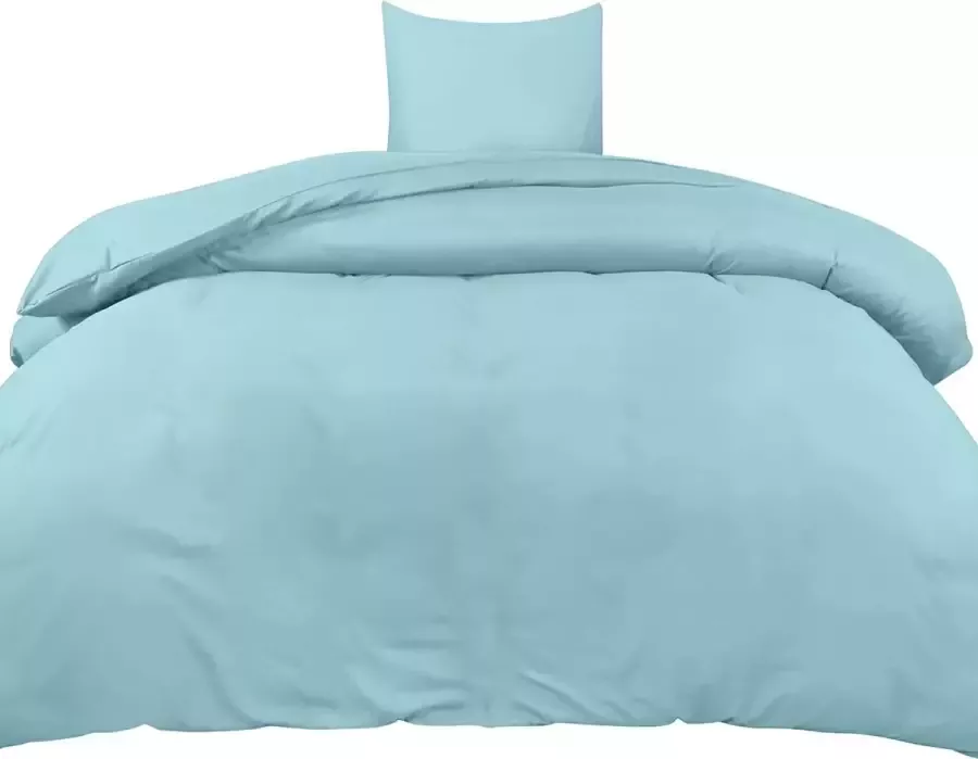 Utopia Bedding BERKATMARKT Dekbedovertrek 135 x 200 cm met 1 kussensloop 80 x 80 cm (Blue Spa) beddengoed voor eenpersoonsbed met ritssluiting dekbedovertrek van microvezel