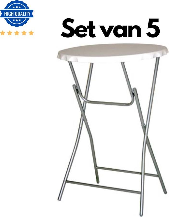 V-Part Set 5x statafel wit Combideal