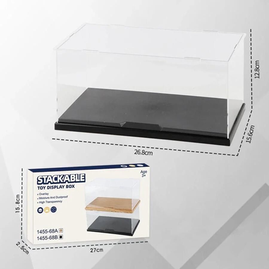 VAEM Display Vitrine Box -Showcase Box 26 8cm x 15 6cm x 12 8cm kleur zwart Acrylic Stofvrije Displaybox