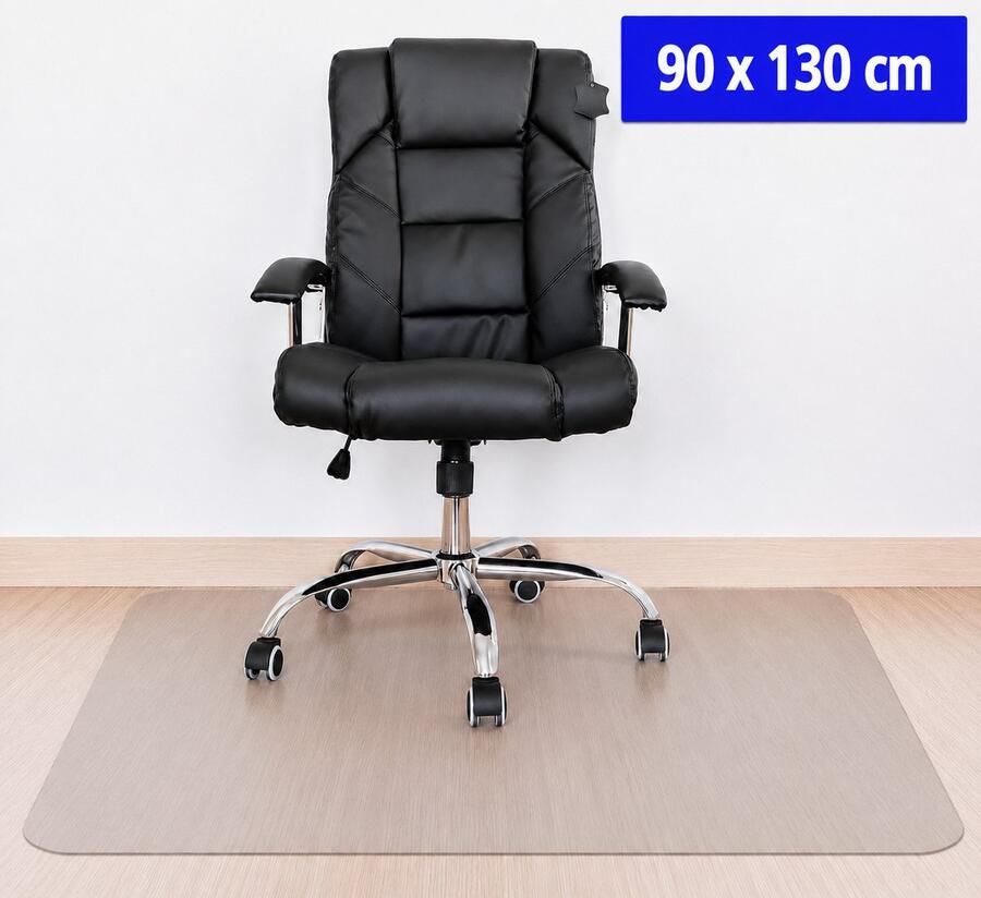 ValeDelucs Bureaustoelmat PVC Vloerbeschermer Vloermat Bureaustoel Mat Stoelmat beschermt harde vloeren 90x130 cm Transparant Melkachtig - Foto 3