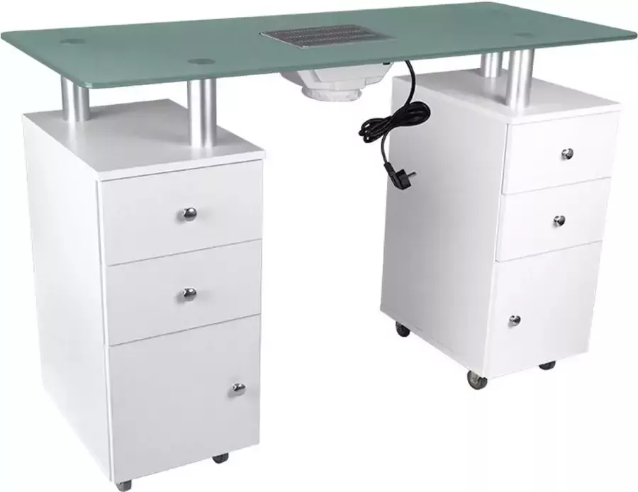 Valhalla NL Bureau Cosmetische Bureau Met Absorber Glas-Wit 120x80x60