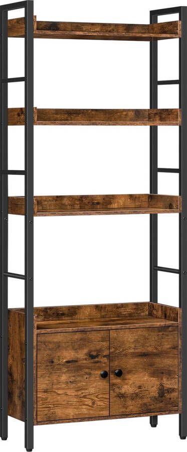 Valumerce Boekenkast Boekenrek Boekenplank Met Deuren Opbergkast 60x24x154cm