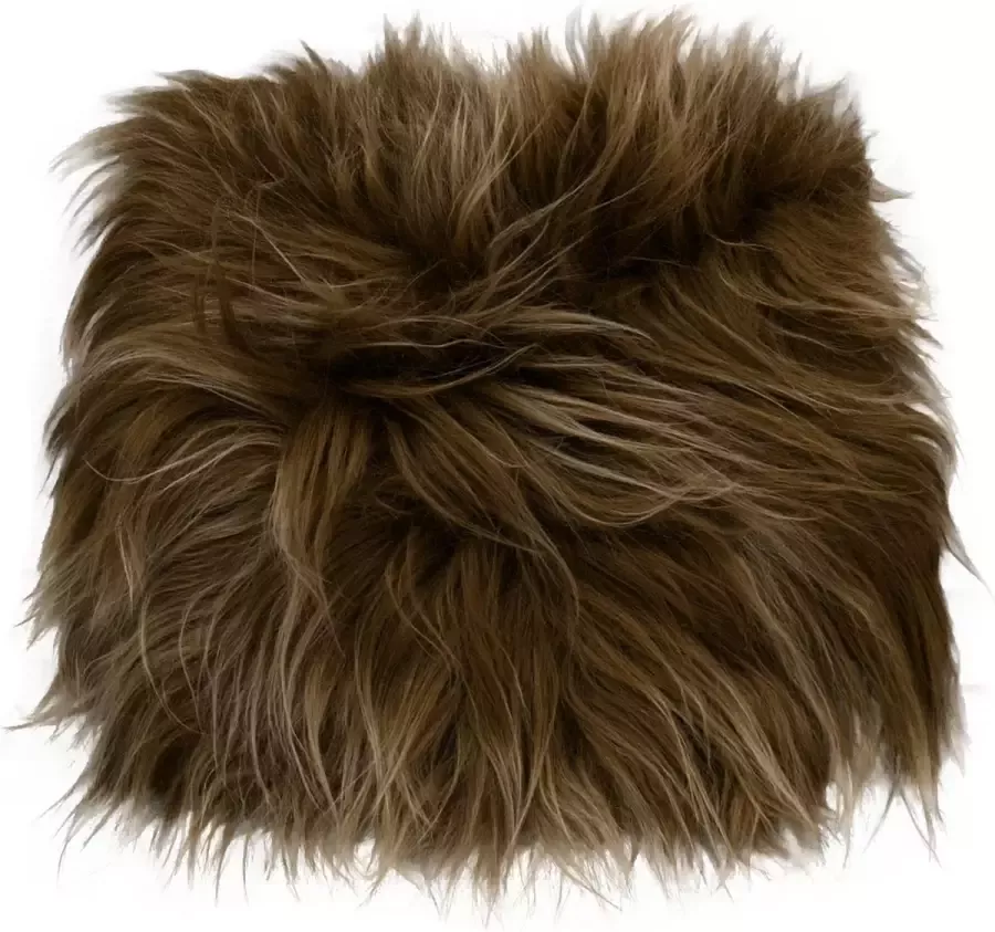 Van Buren Bolsward BV Schapenvacht kussen Stoel cover langharig bruin schapenvacht