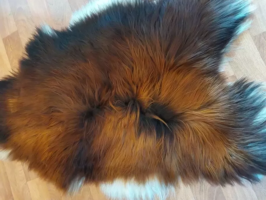Van Buren Sinds 1861 Van Buren IJslands schapenvacht natuurlijk bruin 100% echte schapenvacht Langharige wol - Foto 2