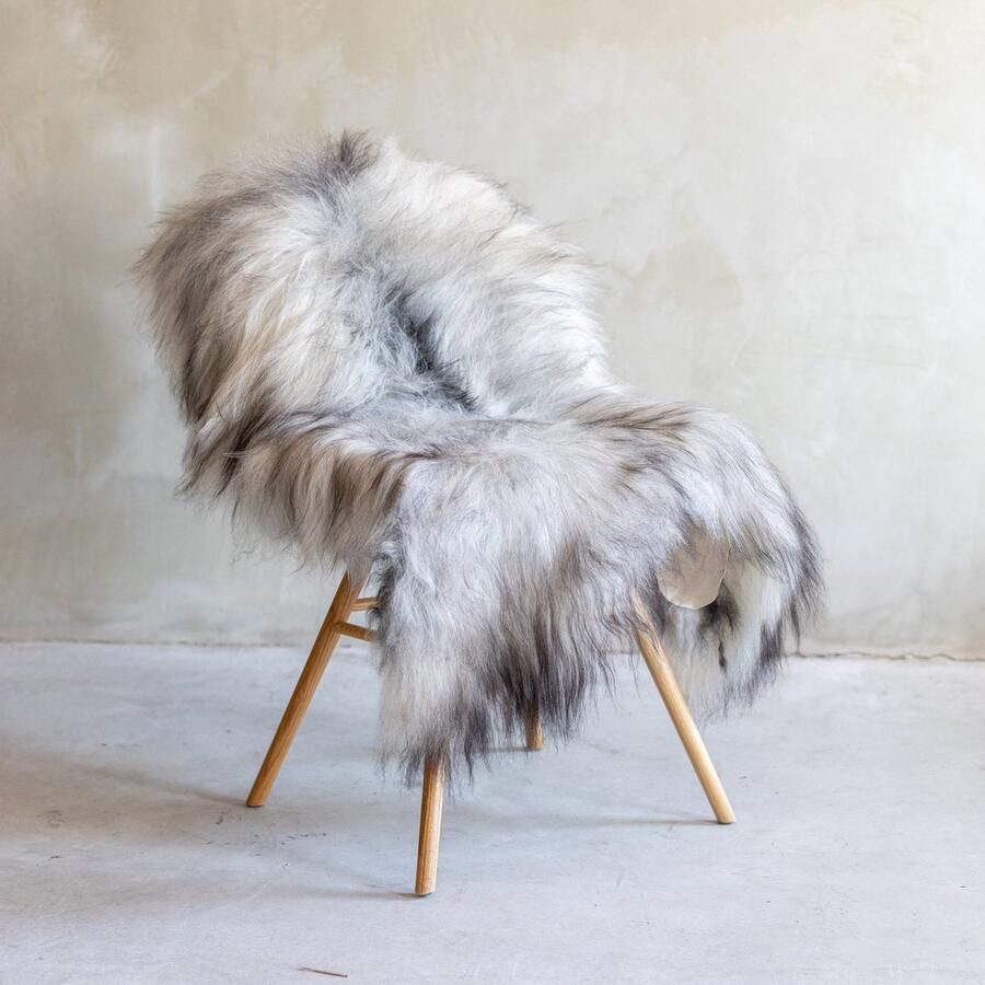 Van Buren Sinds 1861 Van Buren IJslands schapenvacht natuurlijk grijs 100% echte schapenvacht Langharige wol