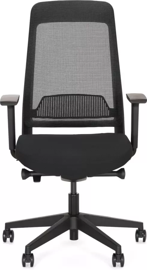 Van Cas Ergonomische bureaustoel NEN 1335 Ledderra Zwart Volledig Verstelbaar