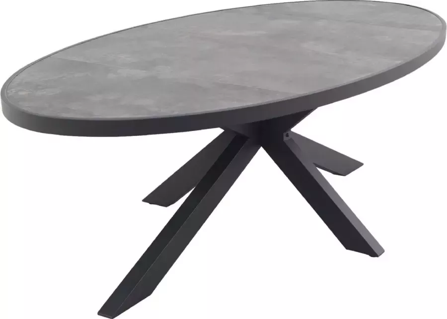 Van der Garde Tuinmeubelen Silva tuintafel antraciet keramiek Ovaal 240x115 cm