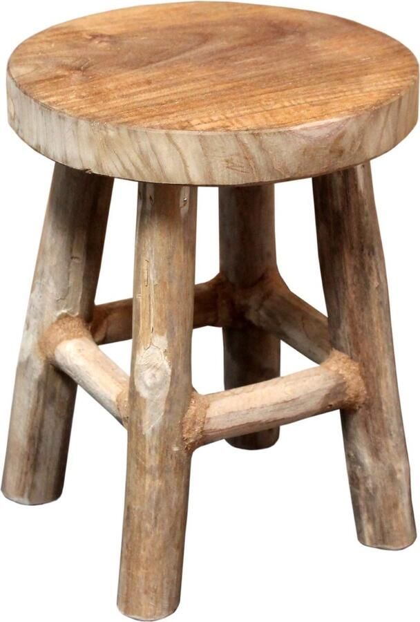 Van der Leeden Kruk teak naturel d17h22 cm