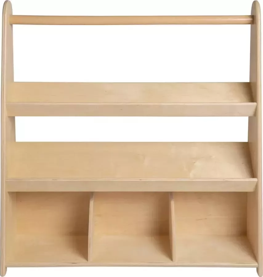 Van Dijk Toys houten kinder boekenkast boekenrek met 3 schappen (Kinderopvang kwaliteit)