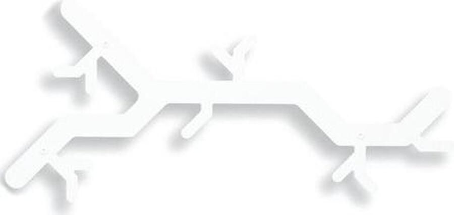 Van esch Tree Hooked Kapstok Wandkapstok 27x59cm RVS Wit