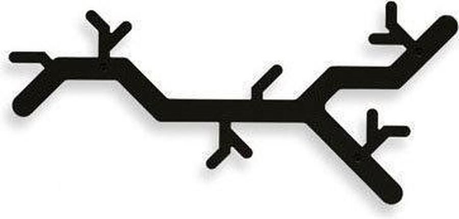 Van esch Tree Hooked Kapstok Wandkapstok 27x59cm RVS Zwart