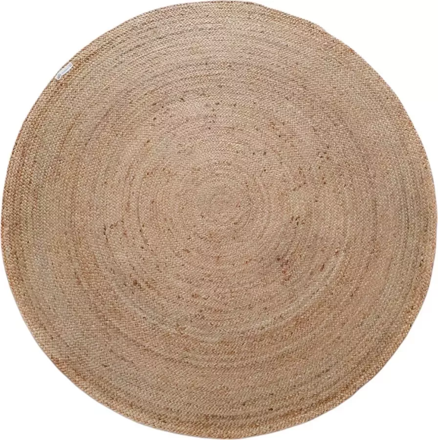 Van Rene Van René Vloerkleed Rond Woonkamer Naturel Effen Jute 150cm Badkamermat