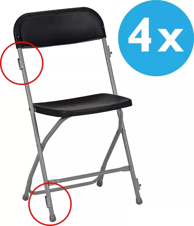 Van Vugt Event Products 4 x klapstoel Titan met linking zwart grijs lichtgewicht