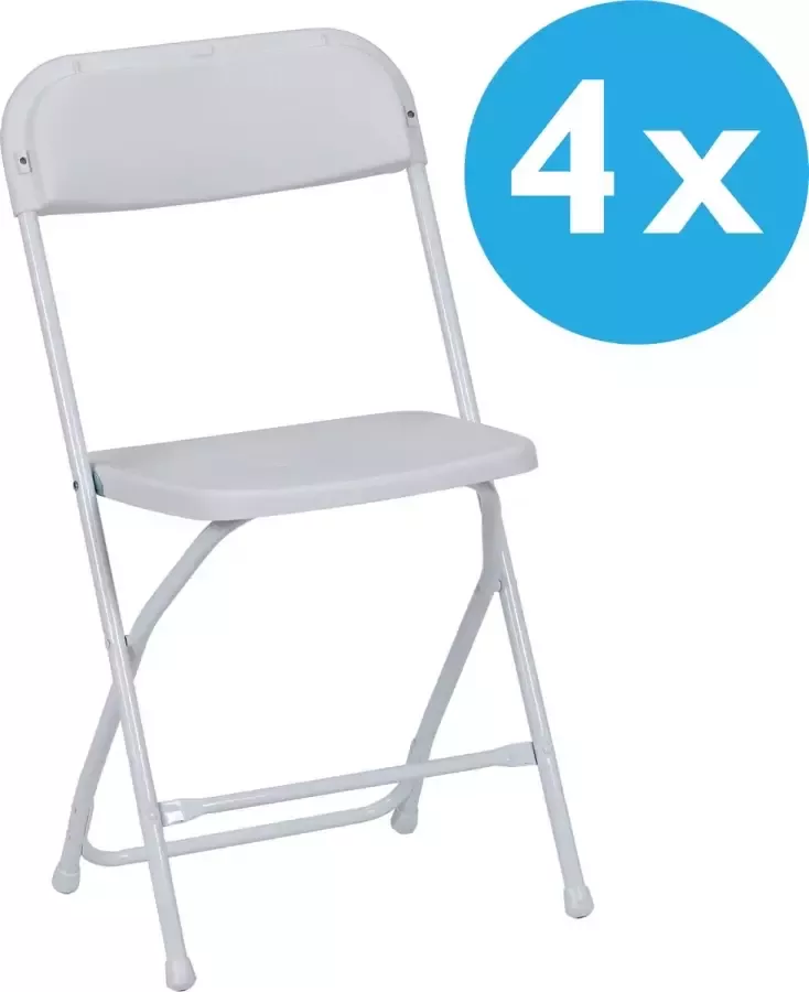 Van Vugt Event Products 4 x klapstoel Titan wit lichtgewicht