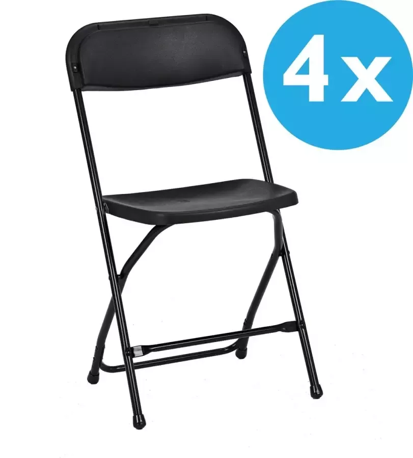 Van Vugt Event Products 4 x klapstoel Titan zwart lichtgewicht