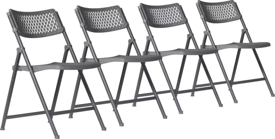 Van Vugt Event Products Klapstoel Aran Grijs Set van 4 Eenvoudig inklapbaar Modern design