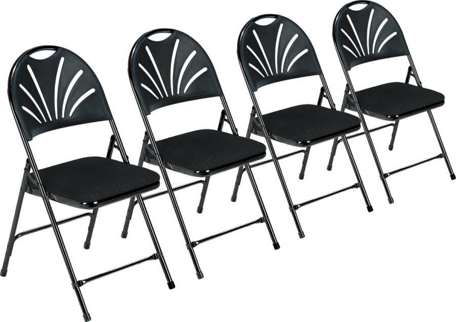 Van Vugt Event Products Klapstoel Phoenix Deluxe (set van 4) frame: zwart zitting: zwart effen