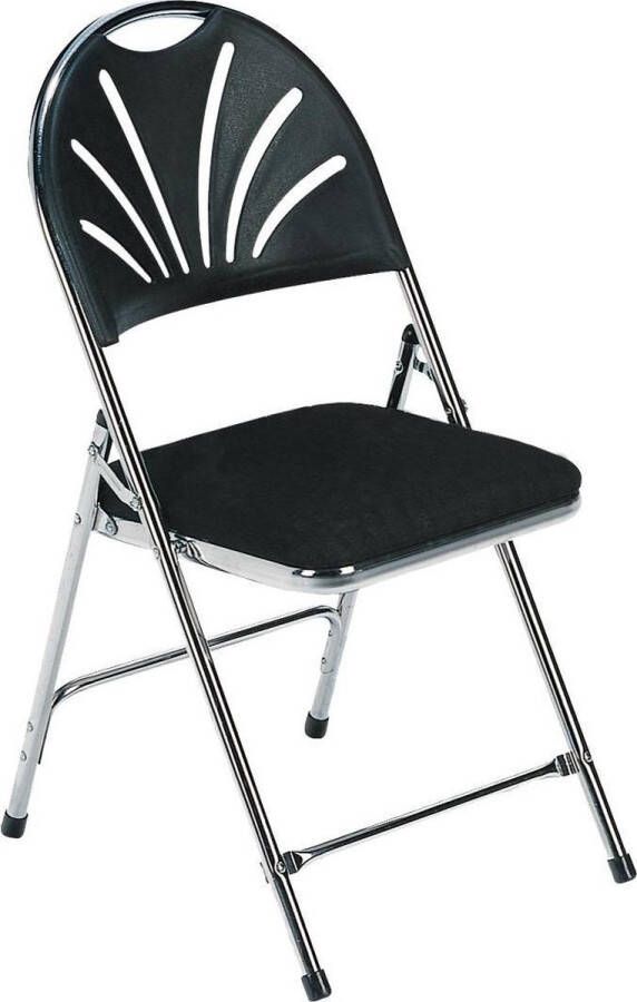 Van Vugt Event Products Phoenix de Luxe Klapstoel Frame: chroom Zitting: zwart effen