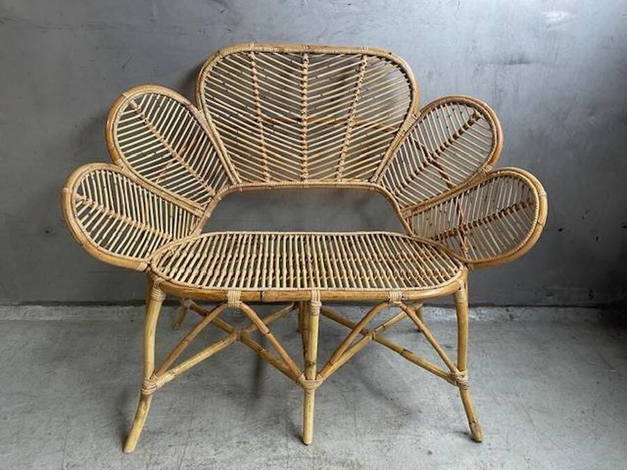 Var Bench rotan Flower 2zits bank