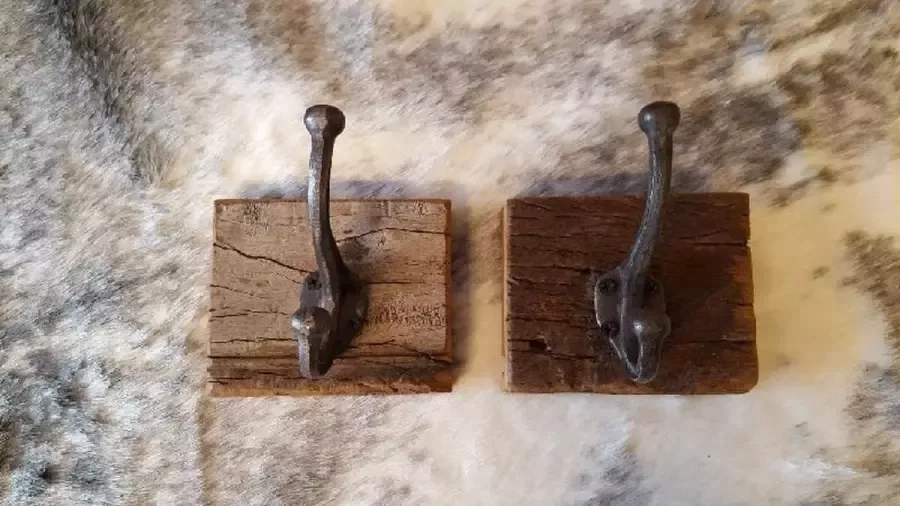 Varios Kapstokhaak van handgemaakte oud hout 2 stuks - Foto 1