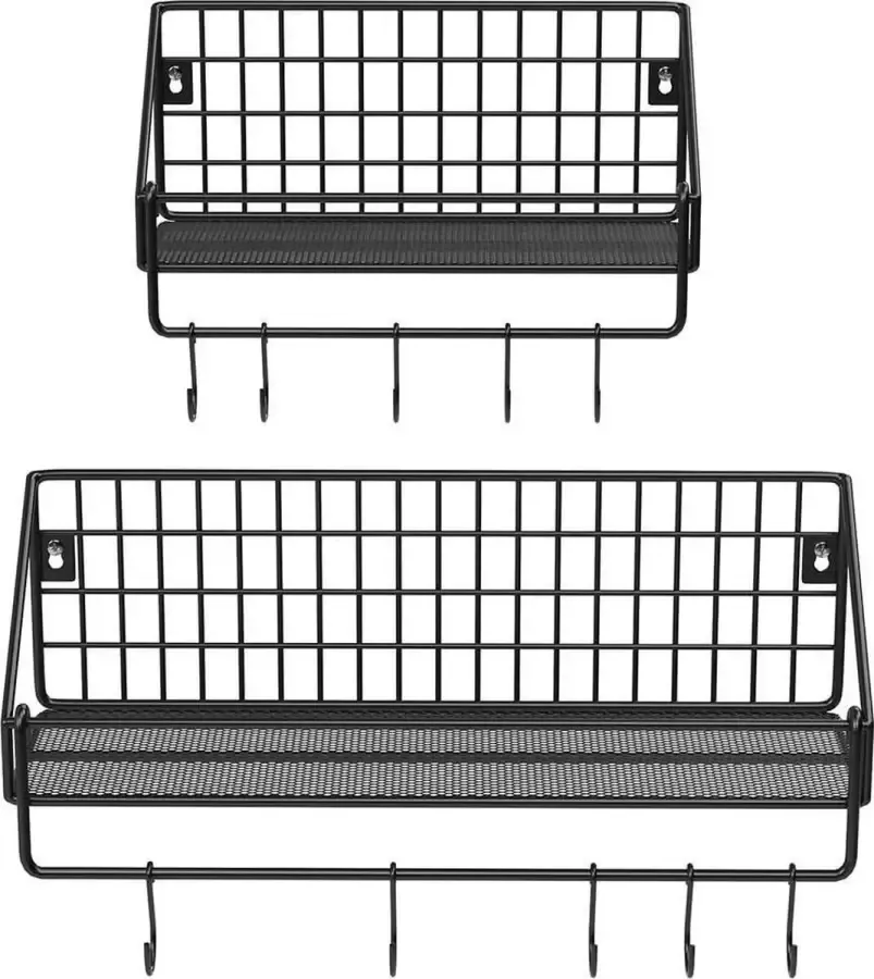 Vasagle 2 wandplanken industrieel design zwart