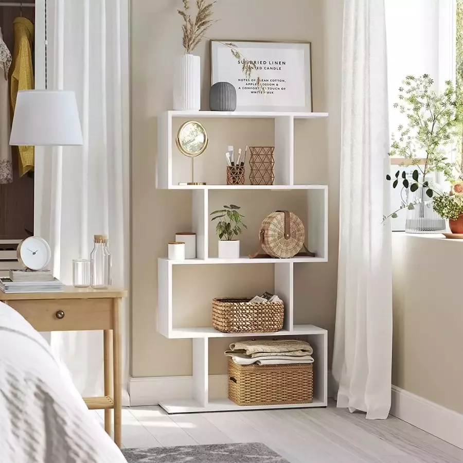 Vasagle 4 vakken witte boekenkast