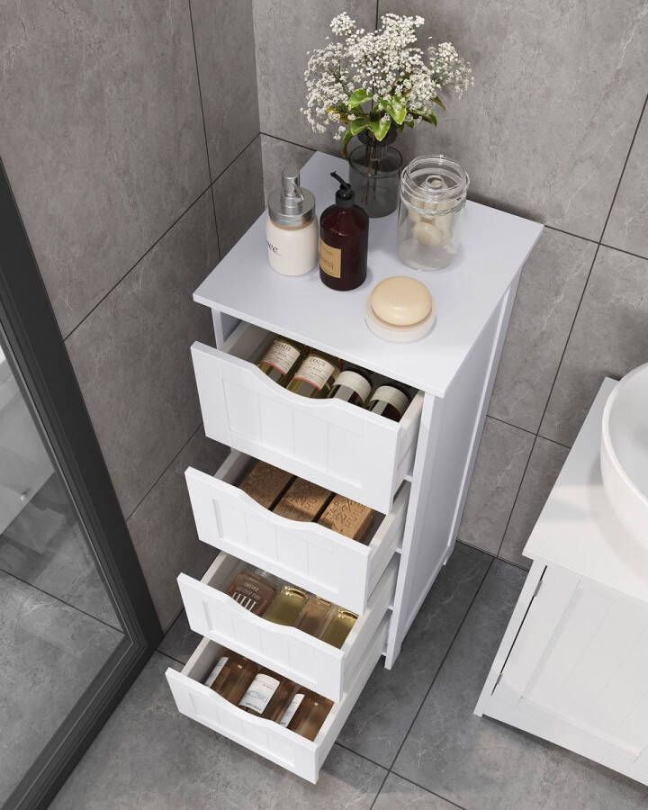 Vasagle Bijzetkast met vier laden voor een opgeruimde en stijlvolle leefruimte