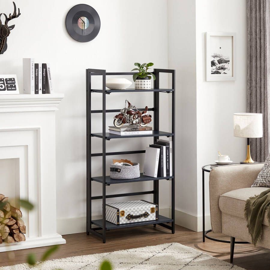 Vasagle BM Living Vintage Kast Met 4 Planken Multifunctionele Boekenkasten