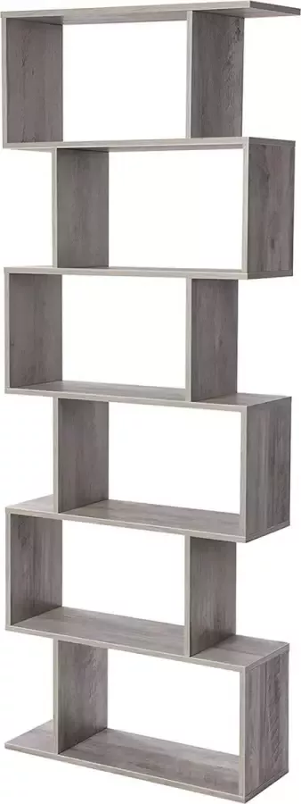Vasagle boekenkast 6-etage vrijstaand kantoor plank decoratieve plank voor display modern voor woonkamer slaapkamer kantoor greige LBC061M01