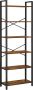 Vasagle Boekenkast met 6 niveaus opbergrek stalen frame voor woonkamer studeerkamer kantoor en gang hoogte 186 cm industriële vormgeving vintage bruin-zwart - Thumbnail 3