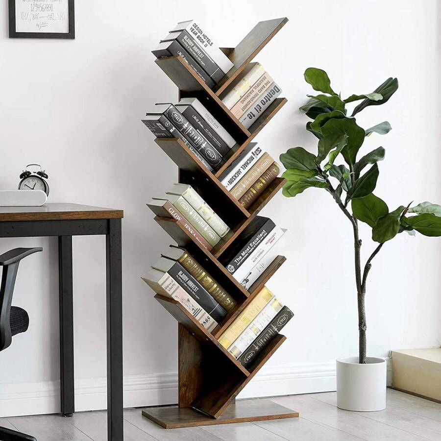 Vasagle EMOB Boekenrek Daisy bruin Smalle kasten Bruin Spaanplaat Smalle kasten Op voorraad