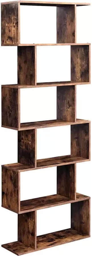 Vasagle Boekenkast Sybren 6 vakken bruin - Foto 2