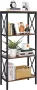 Vasagle Boekenkast staand rek ladderrek keukenrek met 4 open planken hal keuken kantoor stabiel stalen frame industrieel design vintage bruin-zwart LLS030B01 - Thumbnail 1