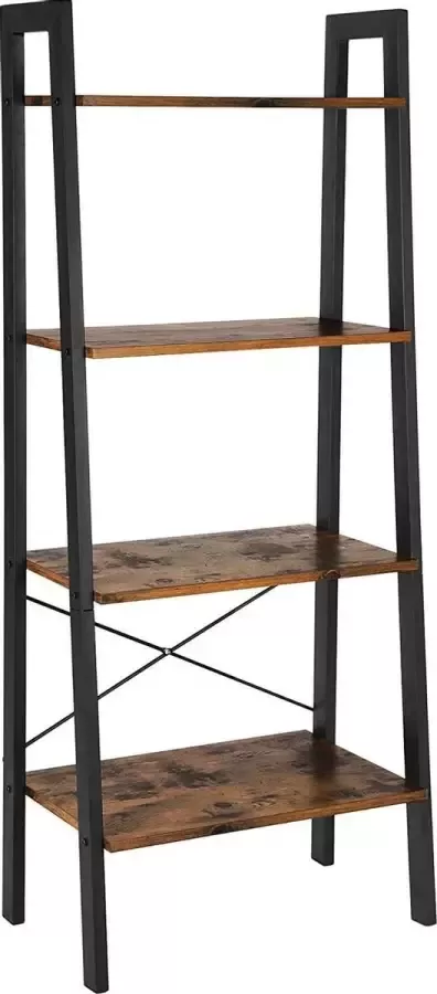 Vasagle Boekenrek Boekenkast met 4 Legplanken 56 x 136 8 x 34 cm eenvoudige montage voor woonkamer slaapkamer of keuken