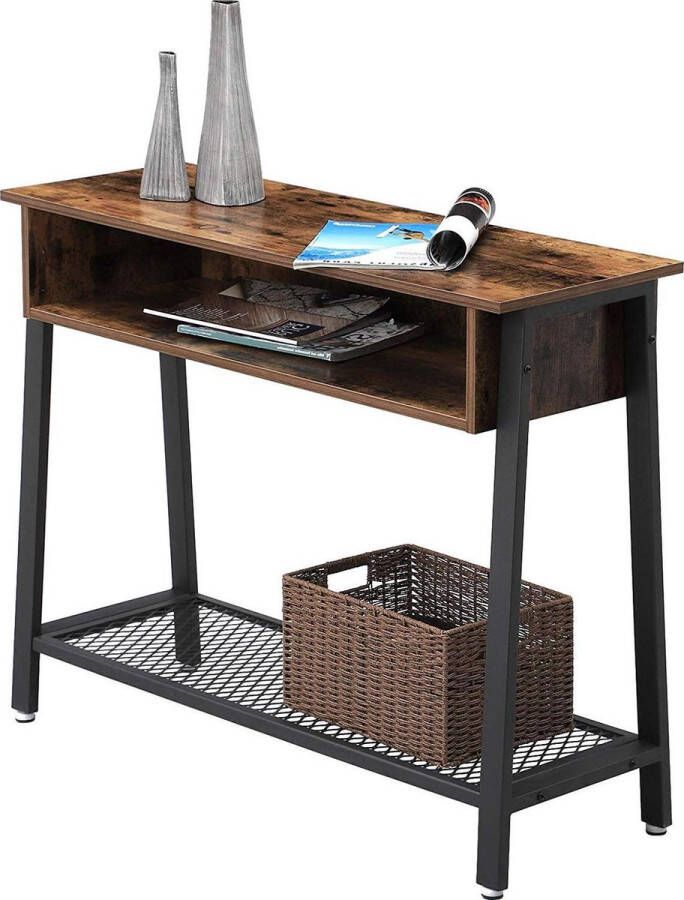 Vasagle console tafel in industrieel ontwerp Vintage tafel Dressoir Eenvoudig gemonteerd Leuk in entree en woonkamer Vintage houtlook