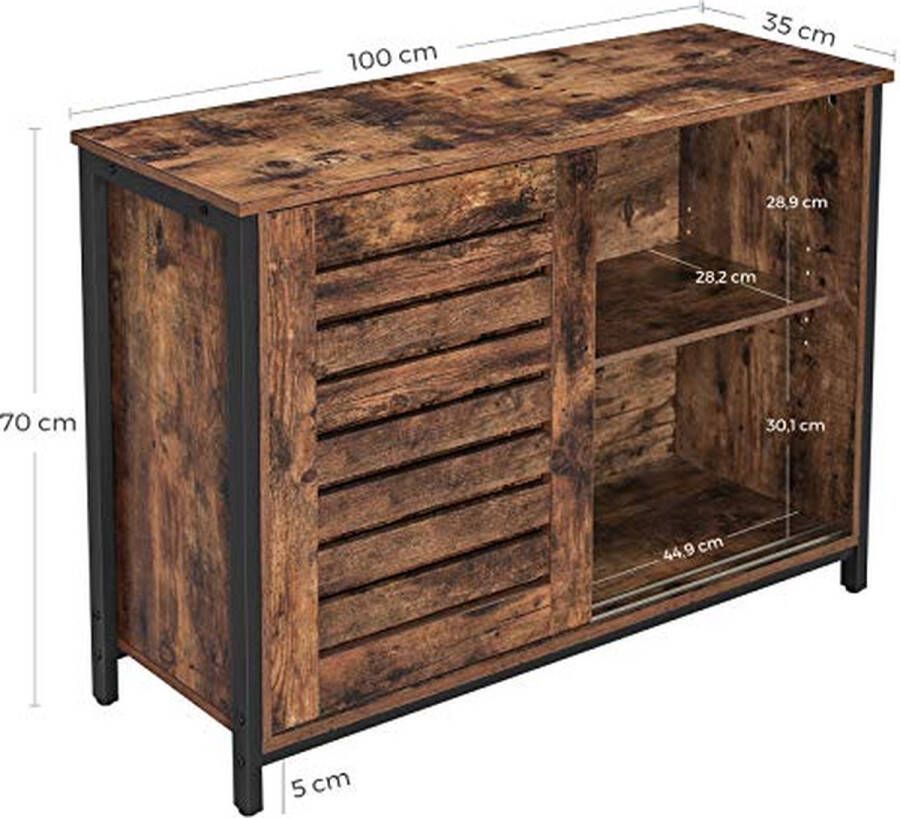 Vasagle Dressoir Bruin 100x35x70 cm