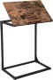 Vasagle furnibella Bijzettafel laptoptafel met verstelbaar oppervlak 55 x 35 x 66 cm banktafel bureau slaapkamer woonkamer eenvoudige constructie stalen frame industriële stijl vintage bruin-zwart - Thumbnail 2
