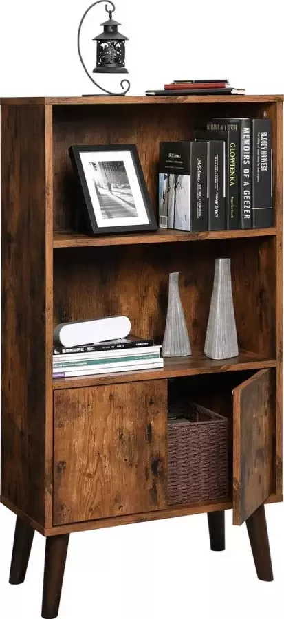 Vasagle Retro Boekenkast Vintage Houten Boekenkast 120 x 60 x 30 cm - Foto 3