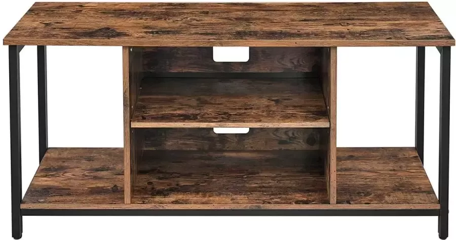 Vasagle TV-kast TV-tafel TV-plank lowboard met open vakken woonkamer 110 x 40 x 50 cm industrieel ontwerp vintage donkerbruin