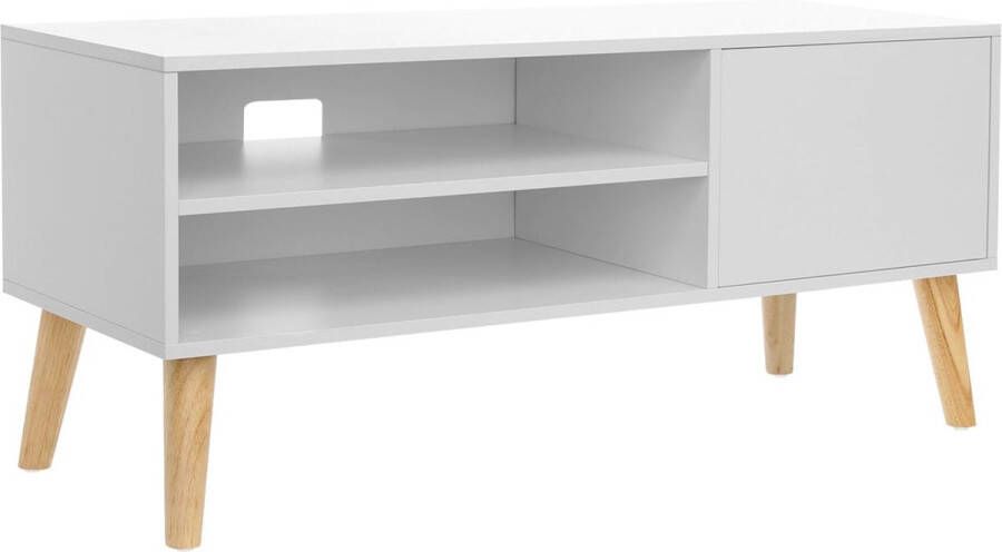 Vasagle TV meubel Scandinavisch Stijl Lowboard TV-Plank en Tafel voor Flatscreen Gameconsoles Wit