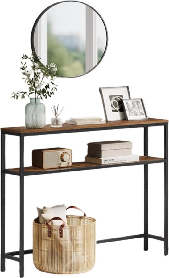 Vasagle Consoletafel Banktafel Bijzettafel Industrieel 20x100x80 Bruin