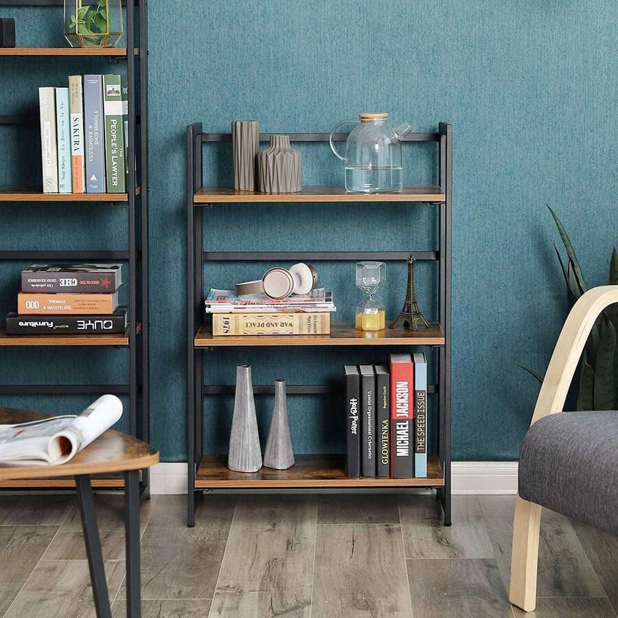 Vasagle Boekenkast Vintage Kast Met 3 Planken Multifunctionele Boekenkasten - Foto 2